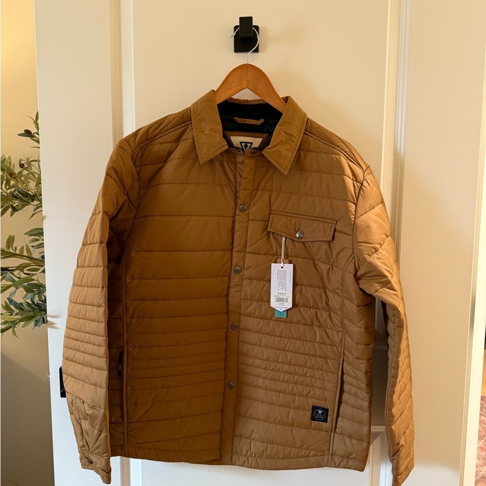VISSLA Men's Brown Quilted Shirt Jacket NWT
